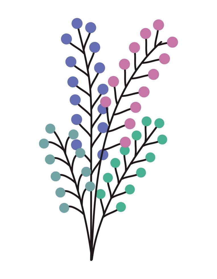 colored plant branches vector