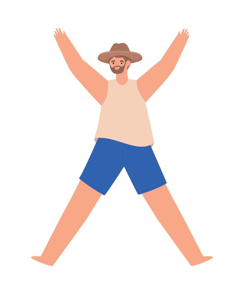 hombre en ropa de verano vector