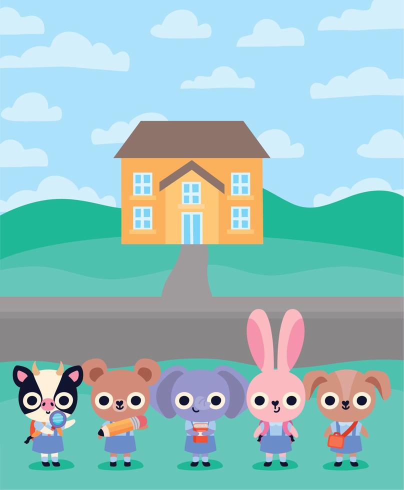 animals in uniform vector