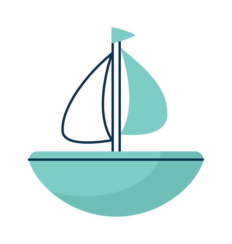 blue sailboat design vector