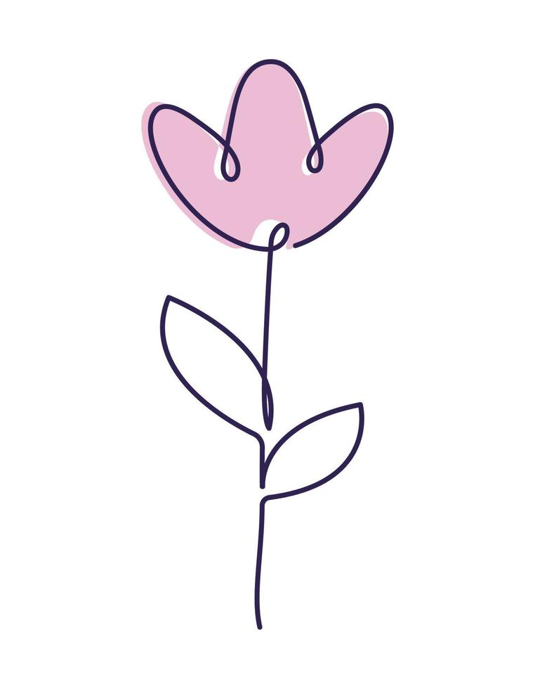 beautiful one line flower vector