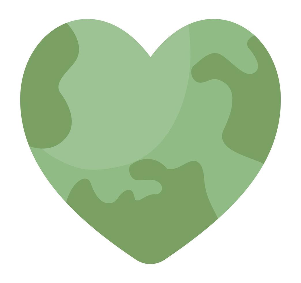 green earth on heart shape vector