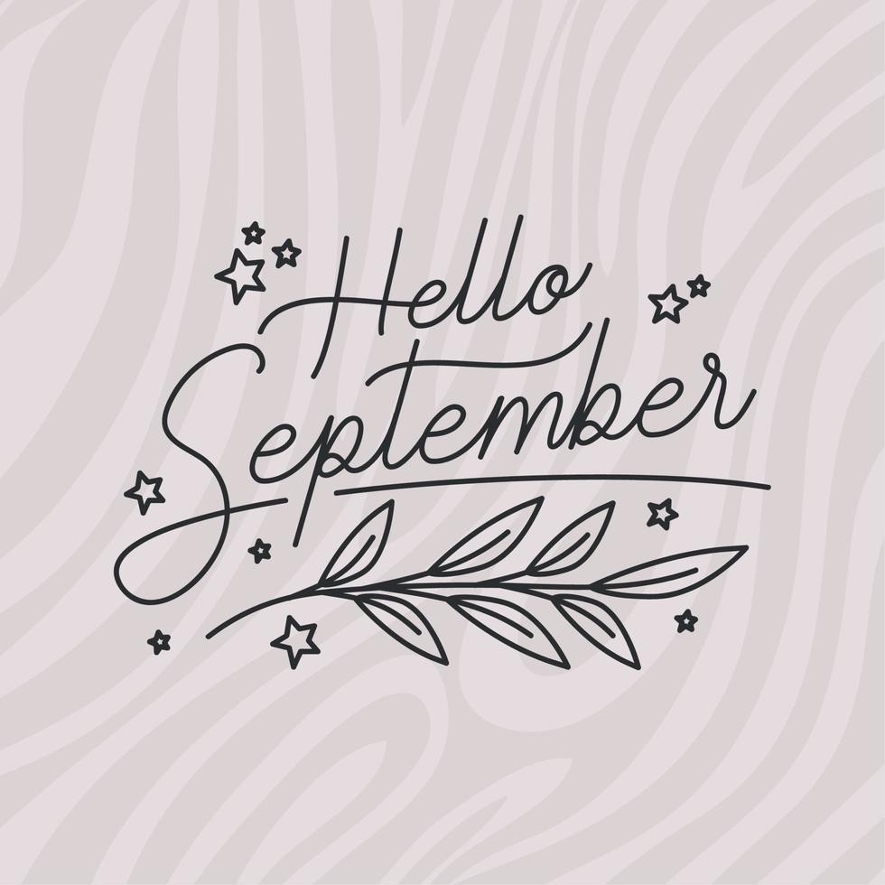 cartel of hello september vector