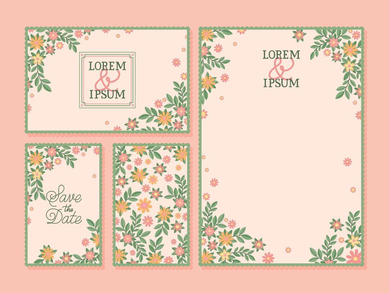 wedding invitations cards vector