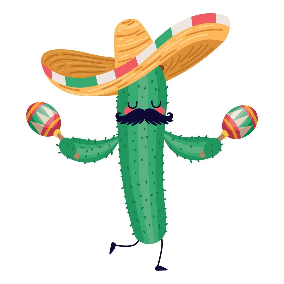 mexicano verde cactus vector