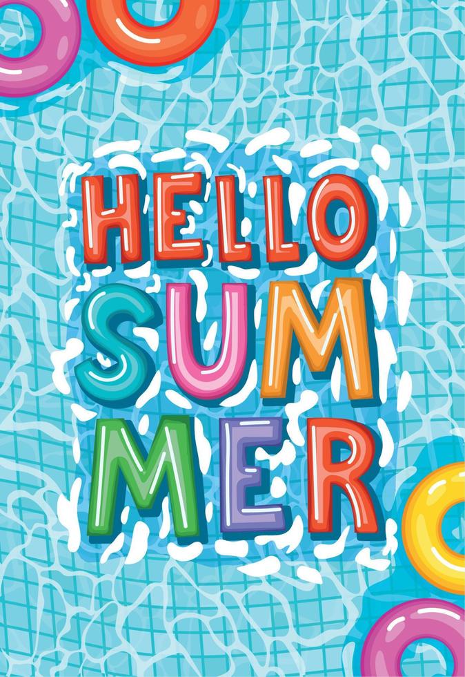 summer design on a pool vector