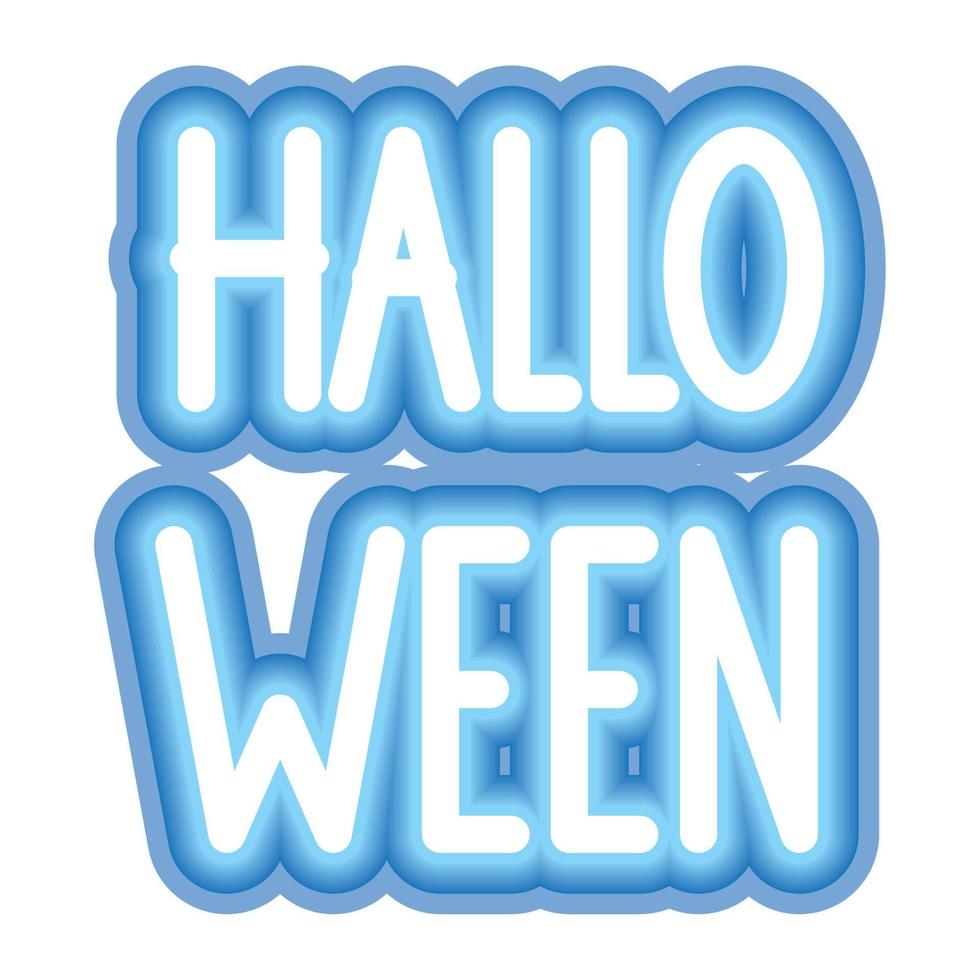 blue halloween lettering vector
