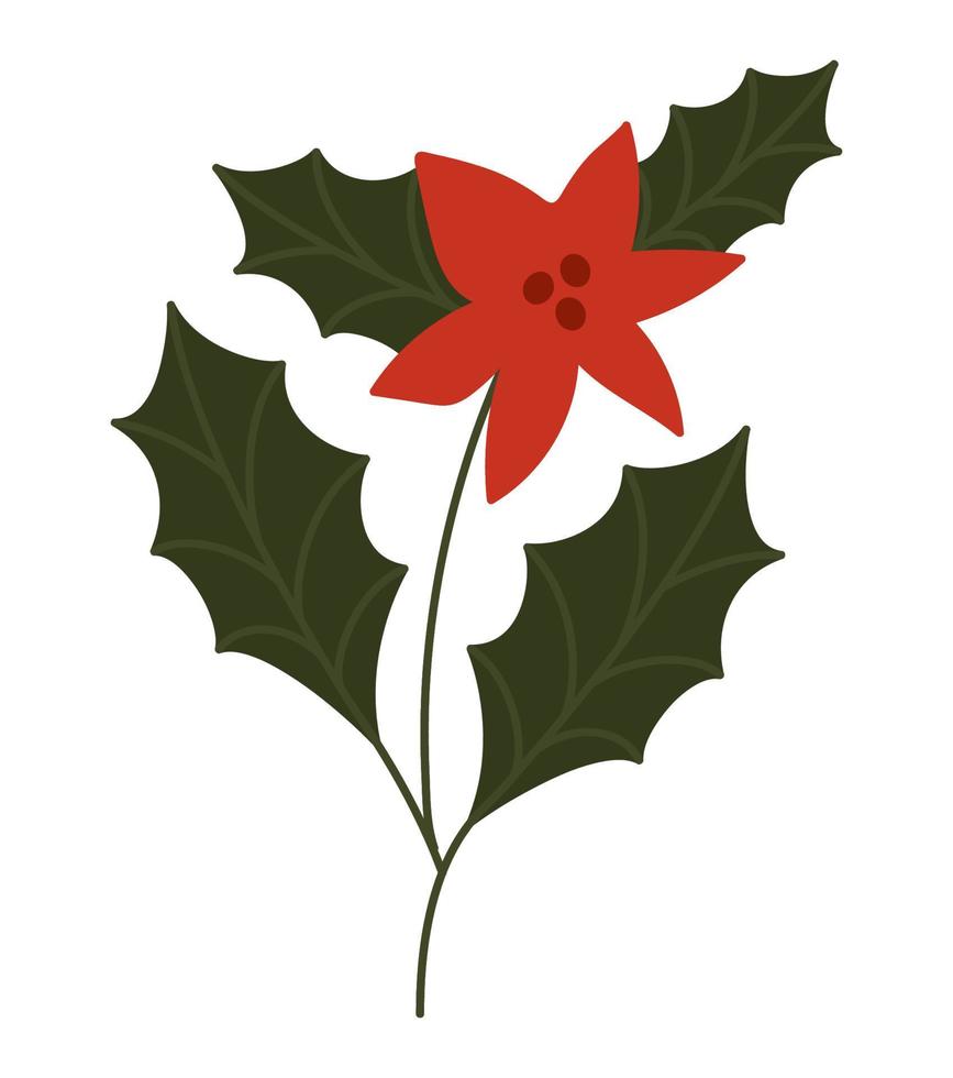 christmas mistletoe flower vector