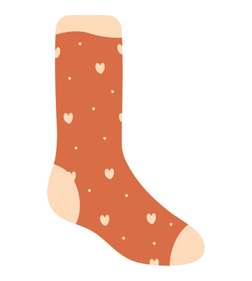 sock with colored hearts vector