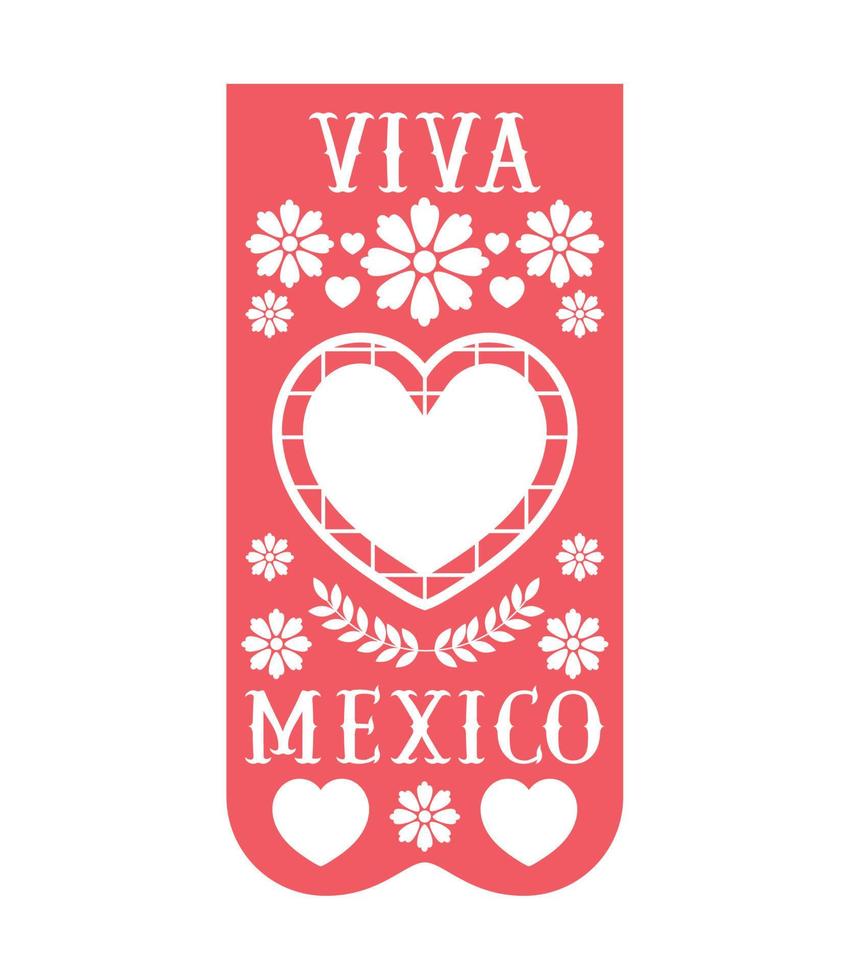 mexican garland with heart vector