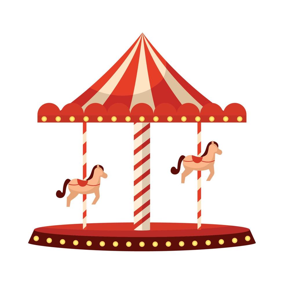 amusement horse carousel vector