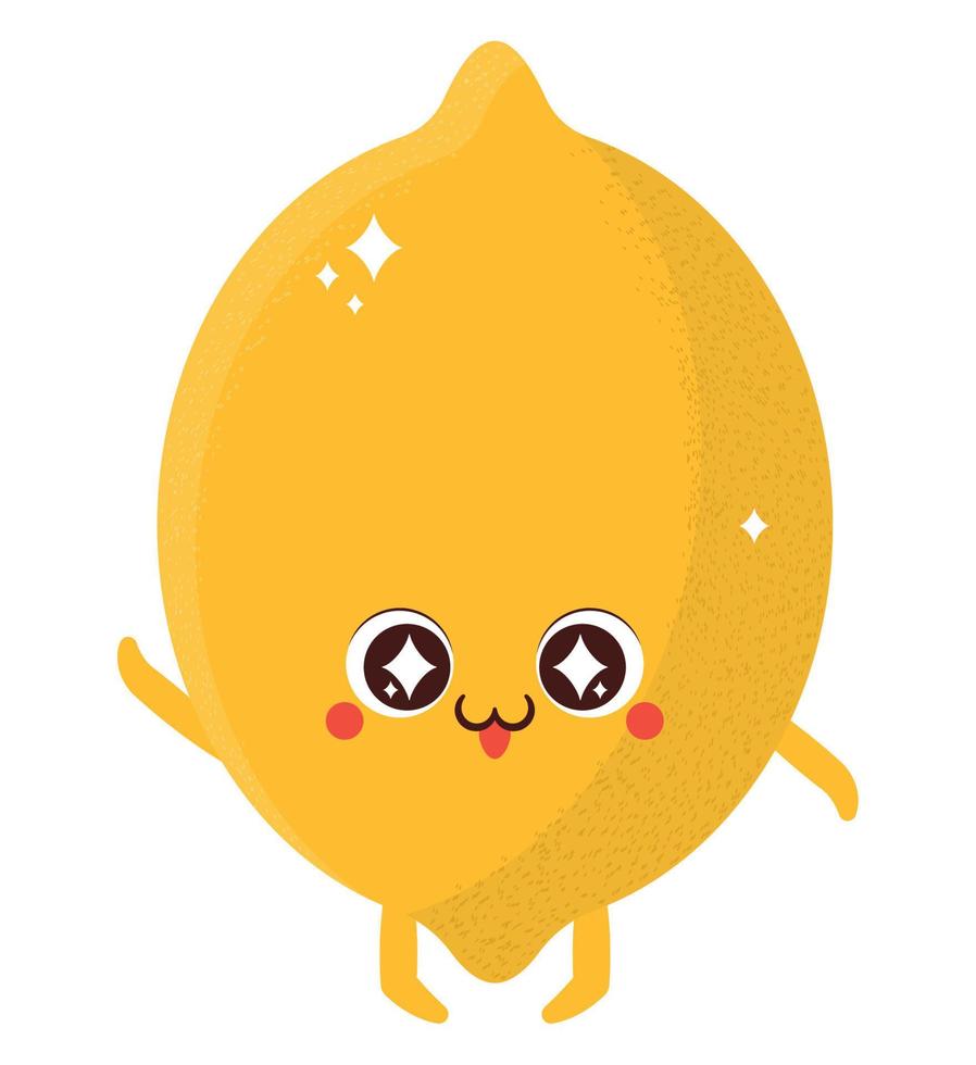 kawaii lemon illustration vector