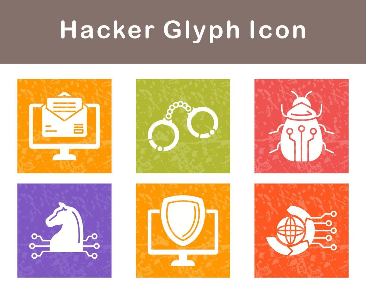 conjunto de iconos de vector de hacker