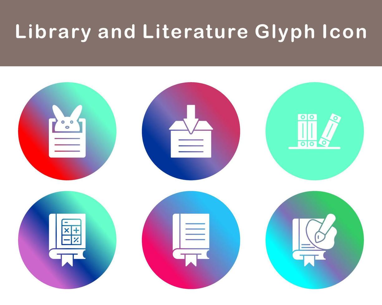 Library And Literature Vector Icon Set