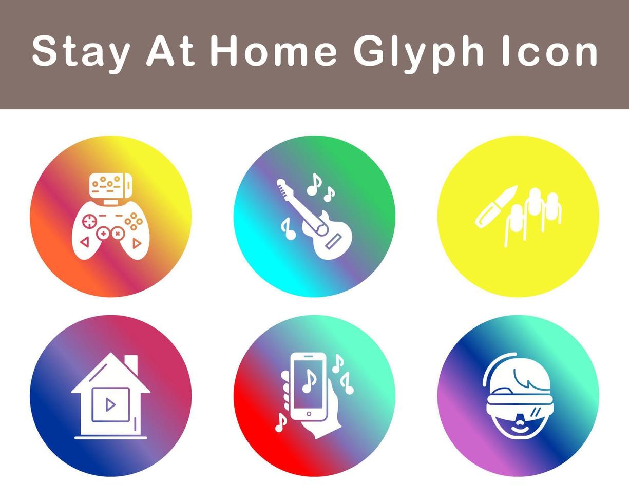 Stay At Home Vector Icon Set