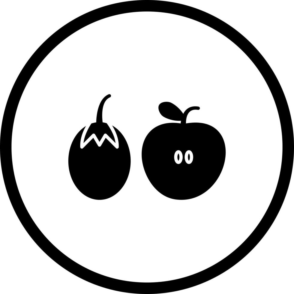 Fruits Vegetables Unique Vector Icon