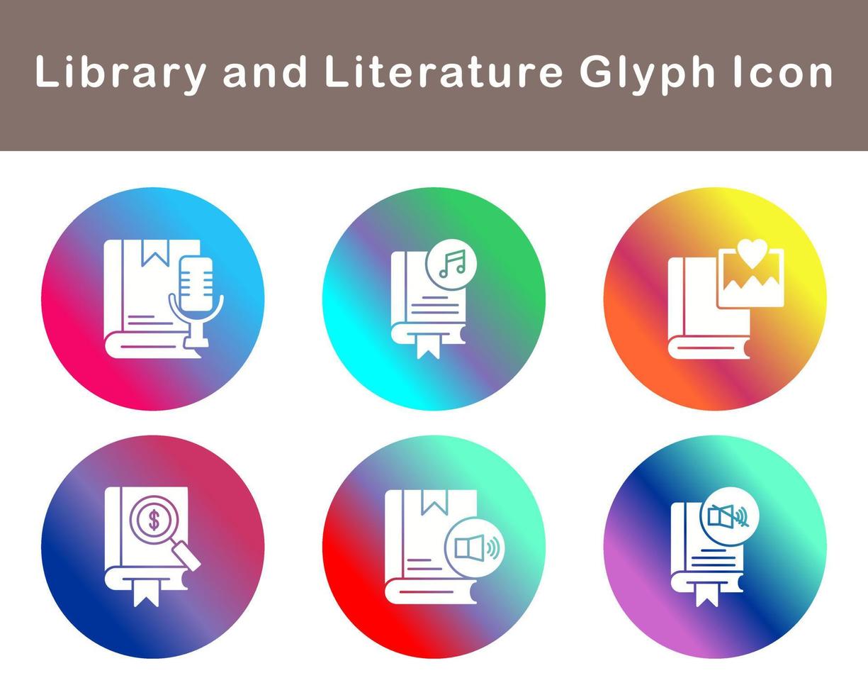 Library And Literature Vector Icon Set