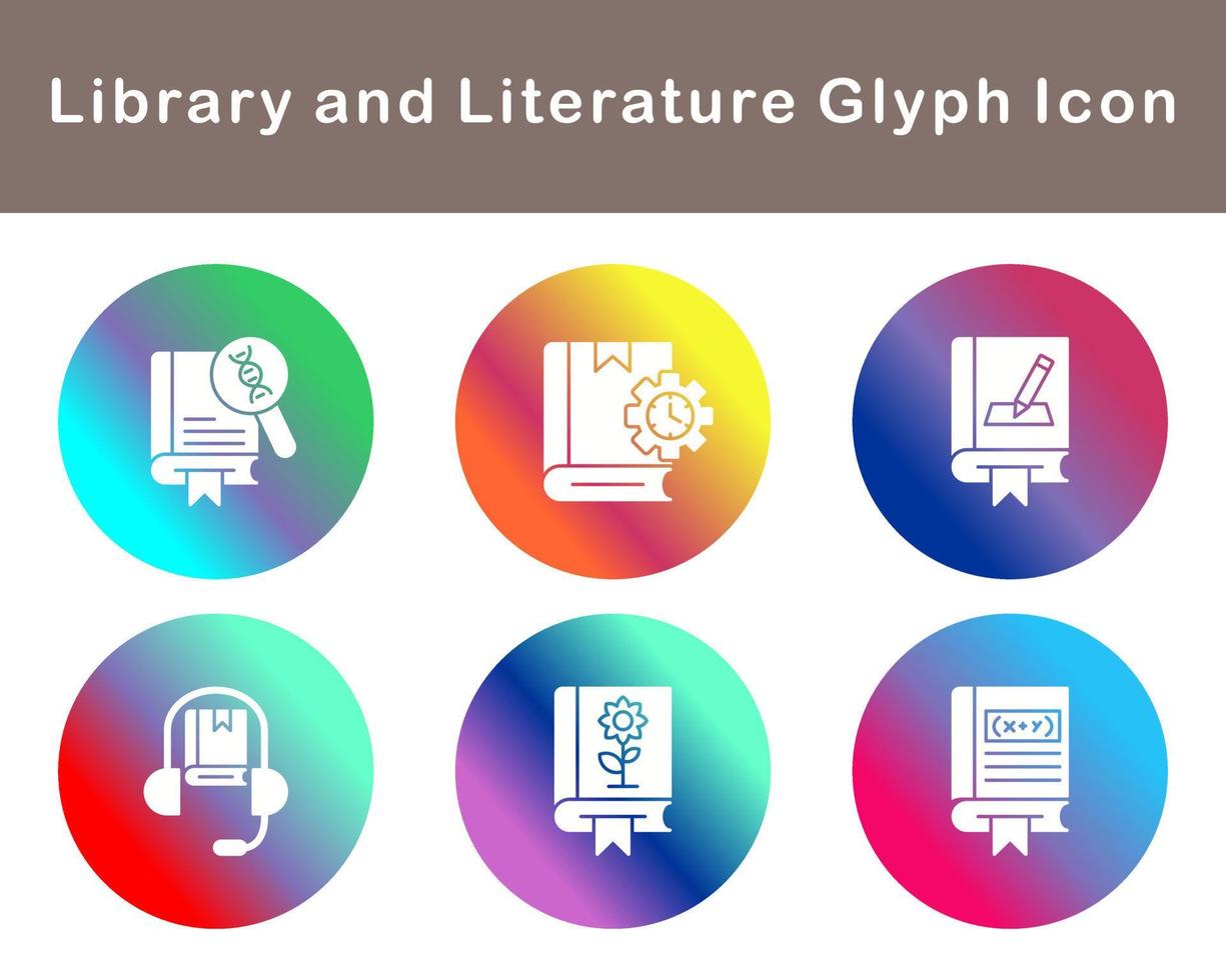 Library And Literature Vector Icon Set