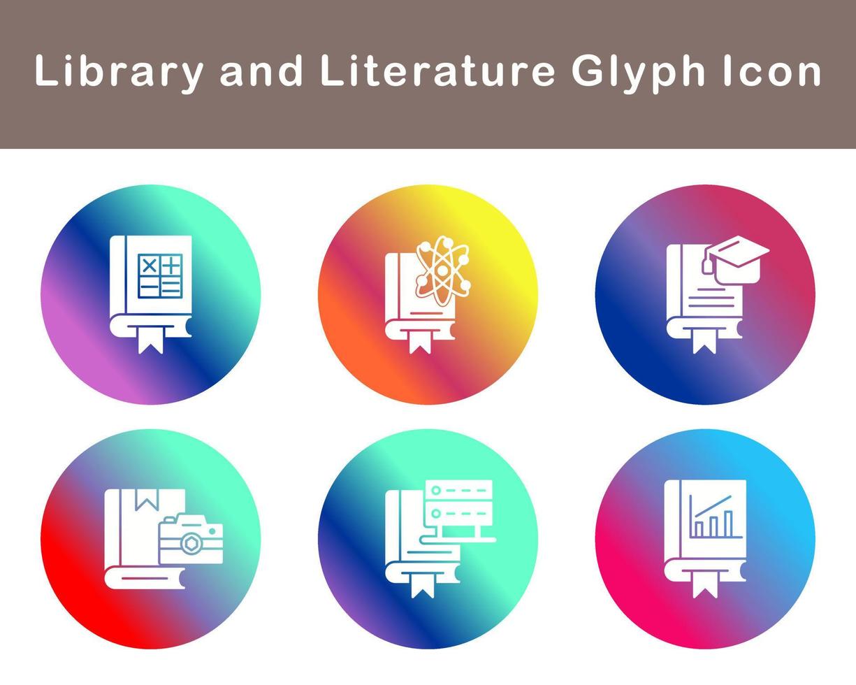 Library And Literature Vector Icon Set
