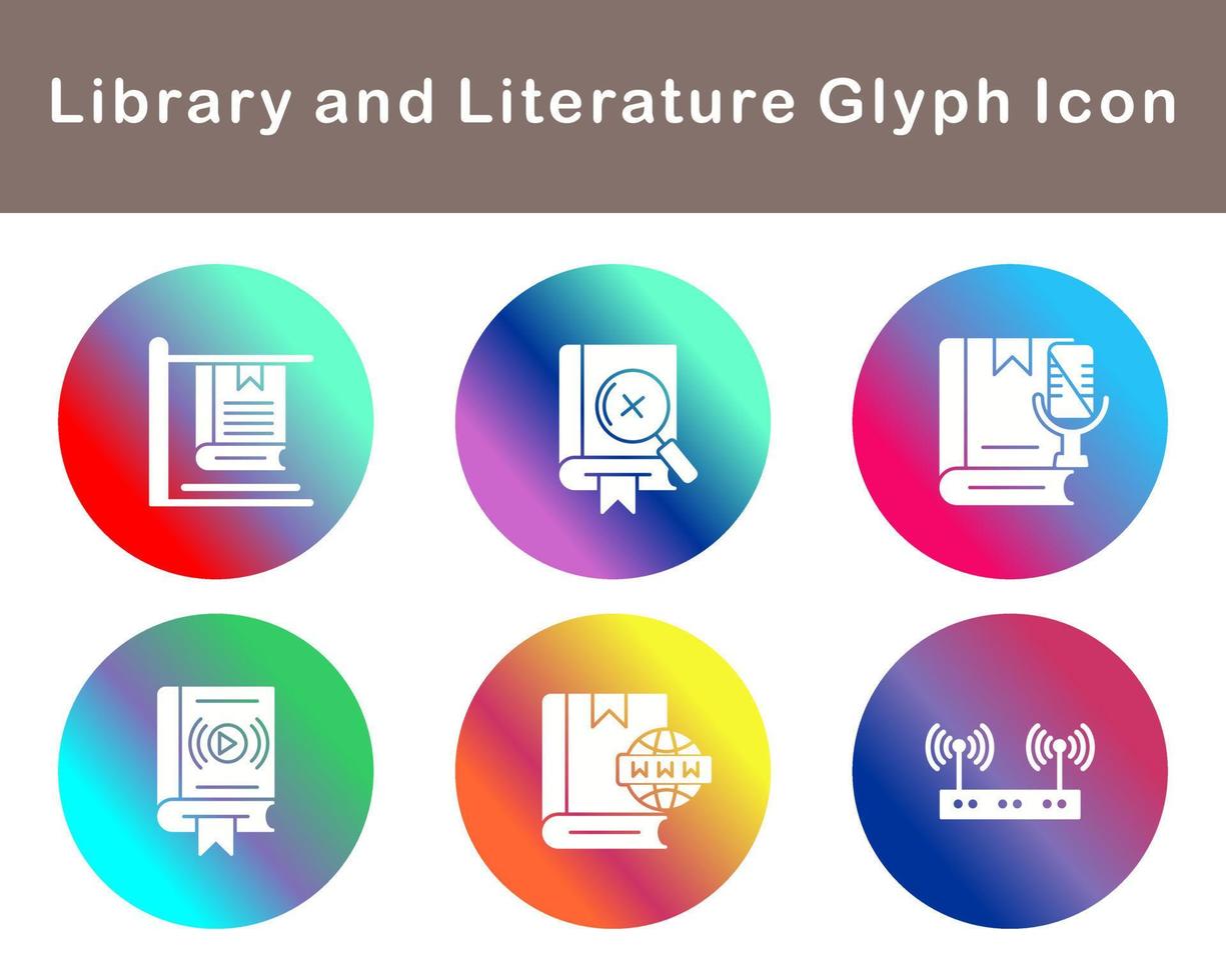 Library And Literature Vector Icon Set