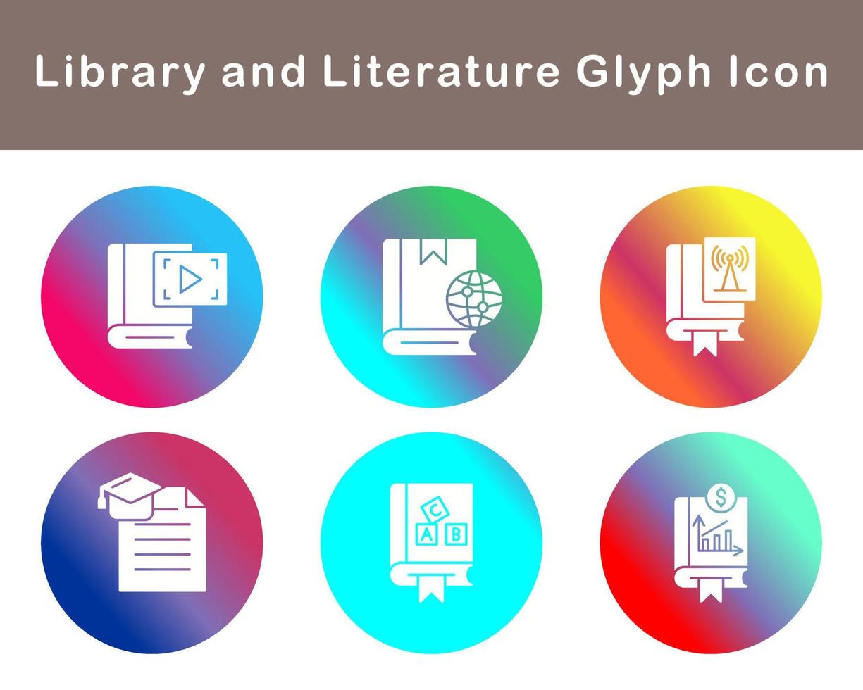 Library And Literature Vector Icon Set