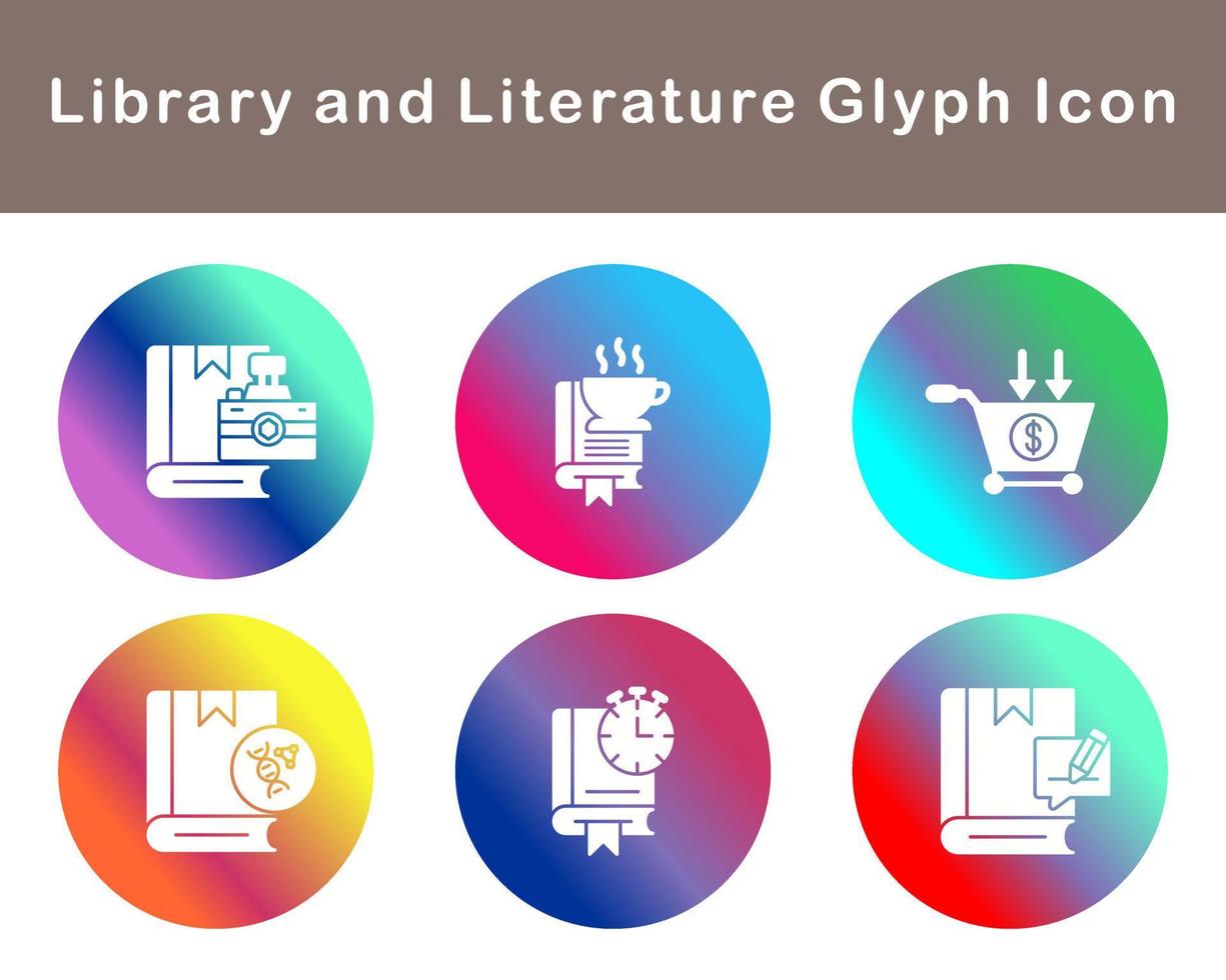 Library And Literature Vector Icon Set