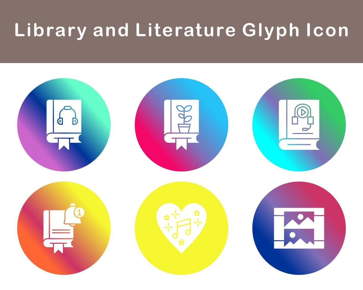 Library And Literature Vector Icon Set
