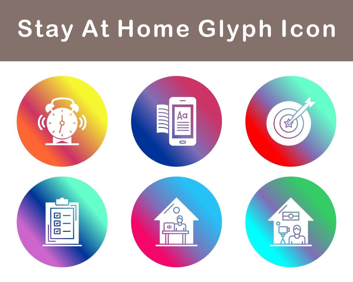 Stay At Home Vector Icon Set