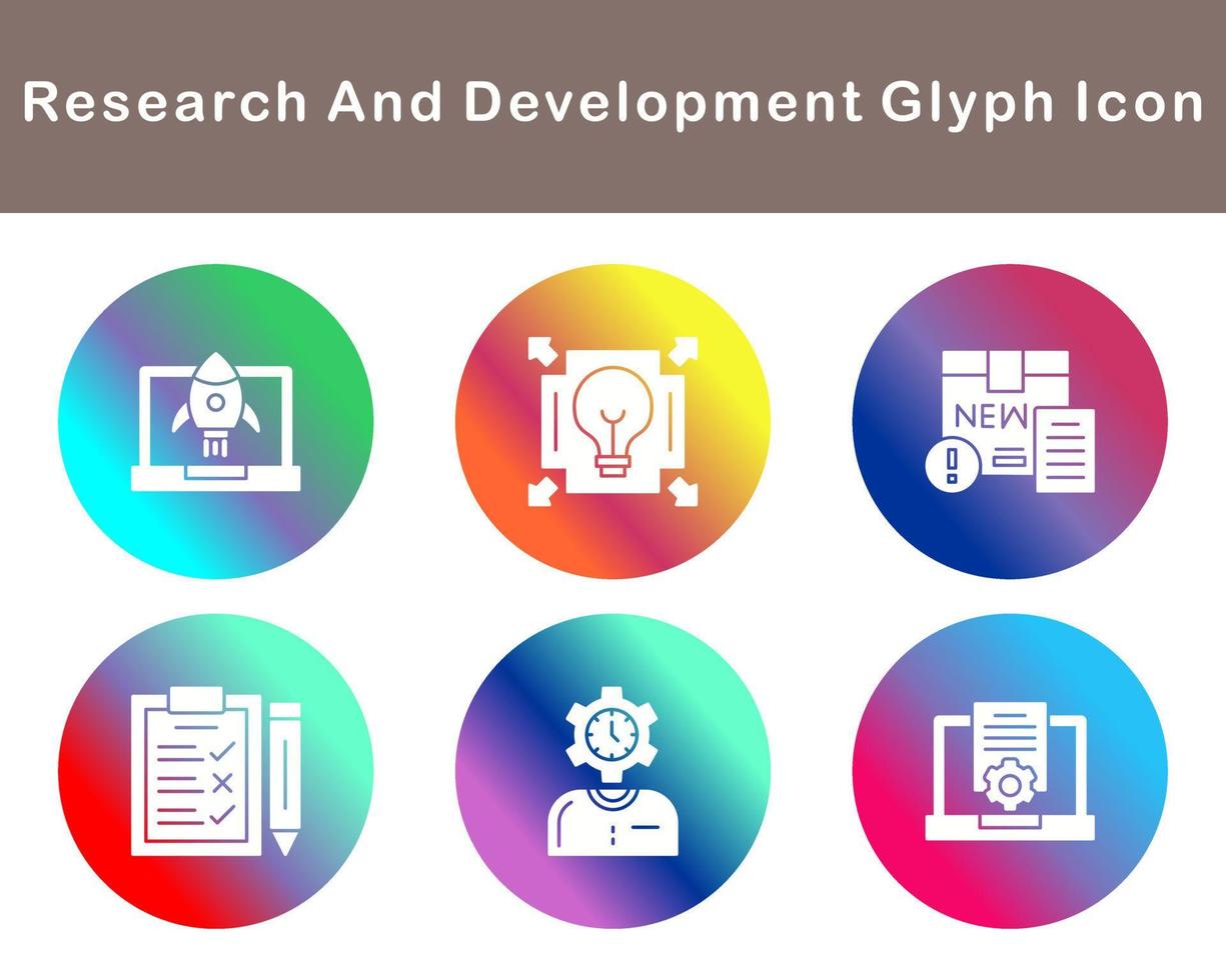 investigación y desarrollo vector icono conjunto