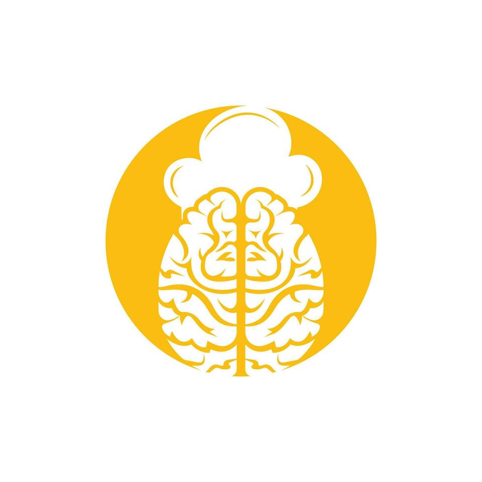 Smart chef vector logo design concept. Brain and chef hat icon.