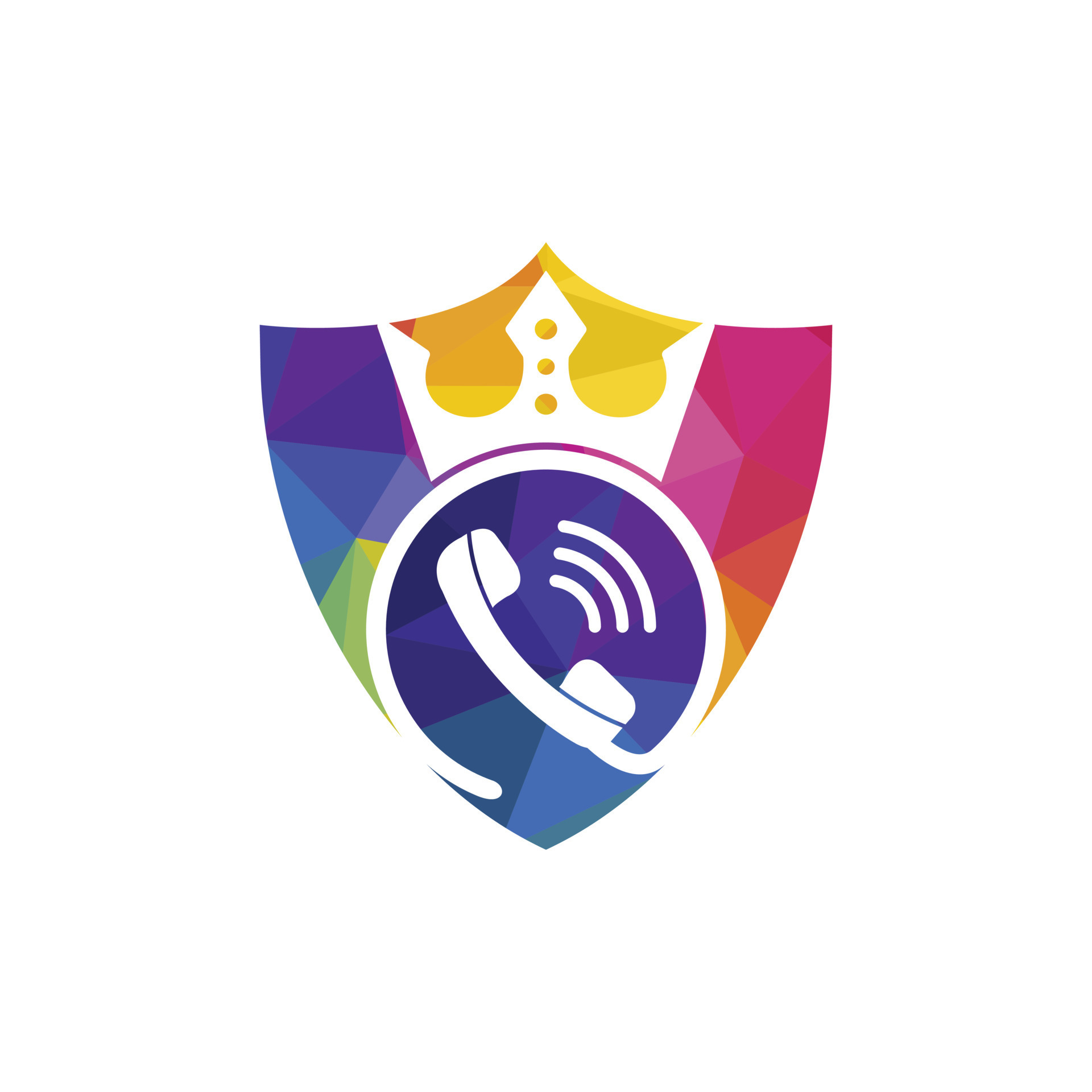 King call vector logo design. Handset and crown icon design. 21399705 Vector Art at Vecteezy