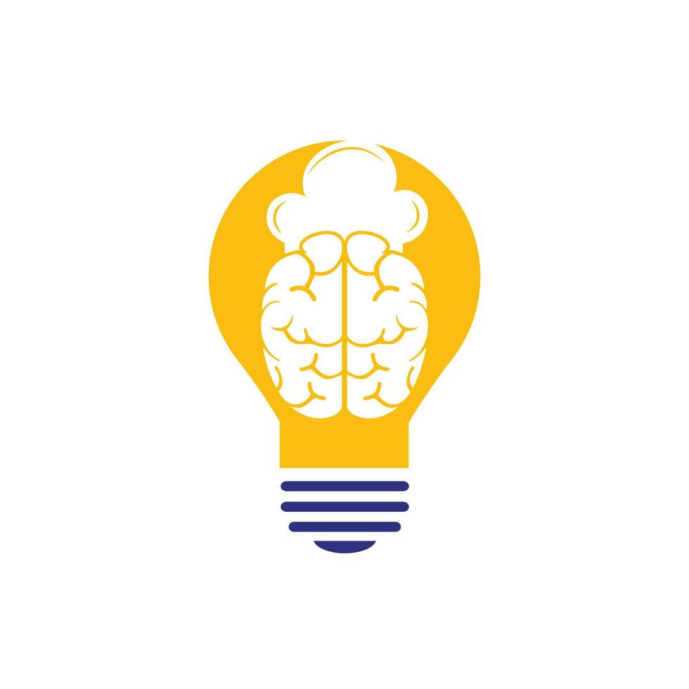 Smart chef vector logo design concept. Brain and chef hat icon.