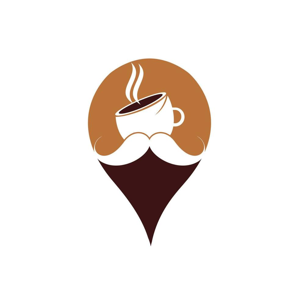 Mustache coffee vector logo design template. Creative coffee shop logo concept.