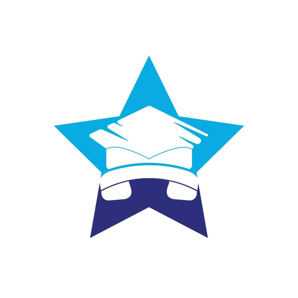 educación llamada vector logo diseño modelo. graduación gorra y auricular con estrella icono logo.