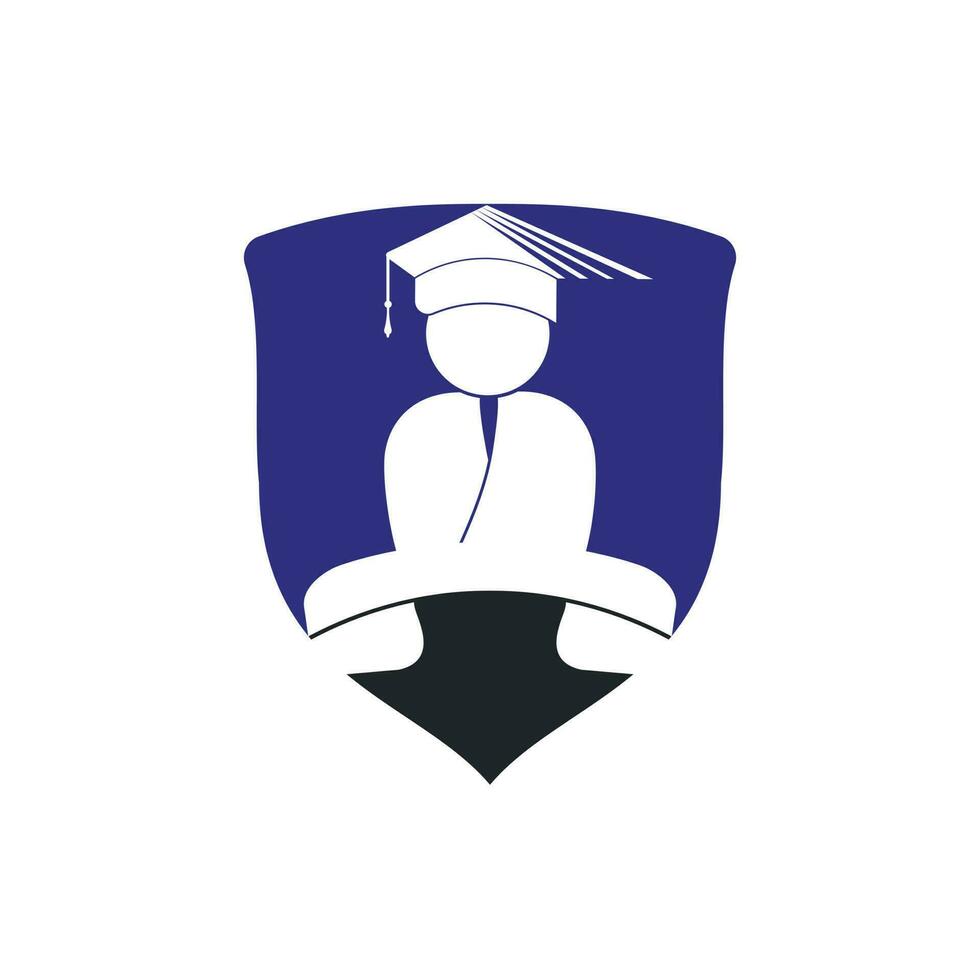 Student Call vector logo design template. Student and handset icon logo.