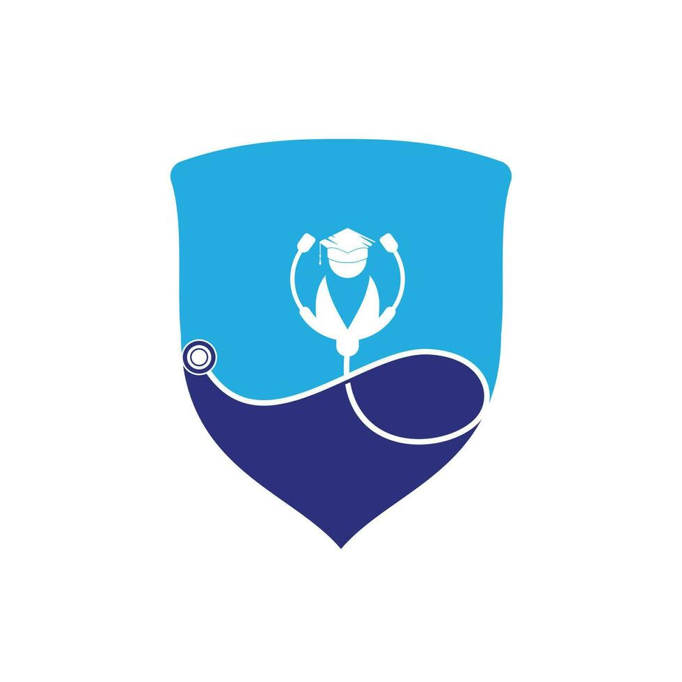 Medical School vector logo design. Medical student icon vector.