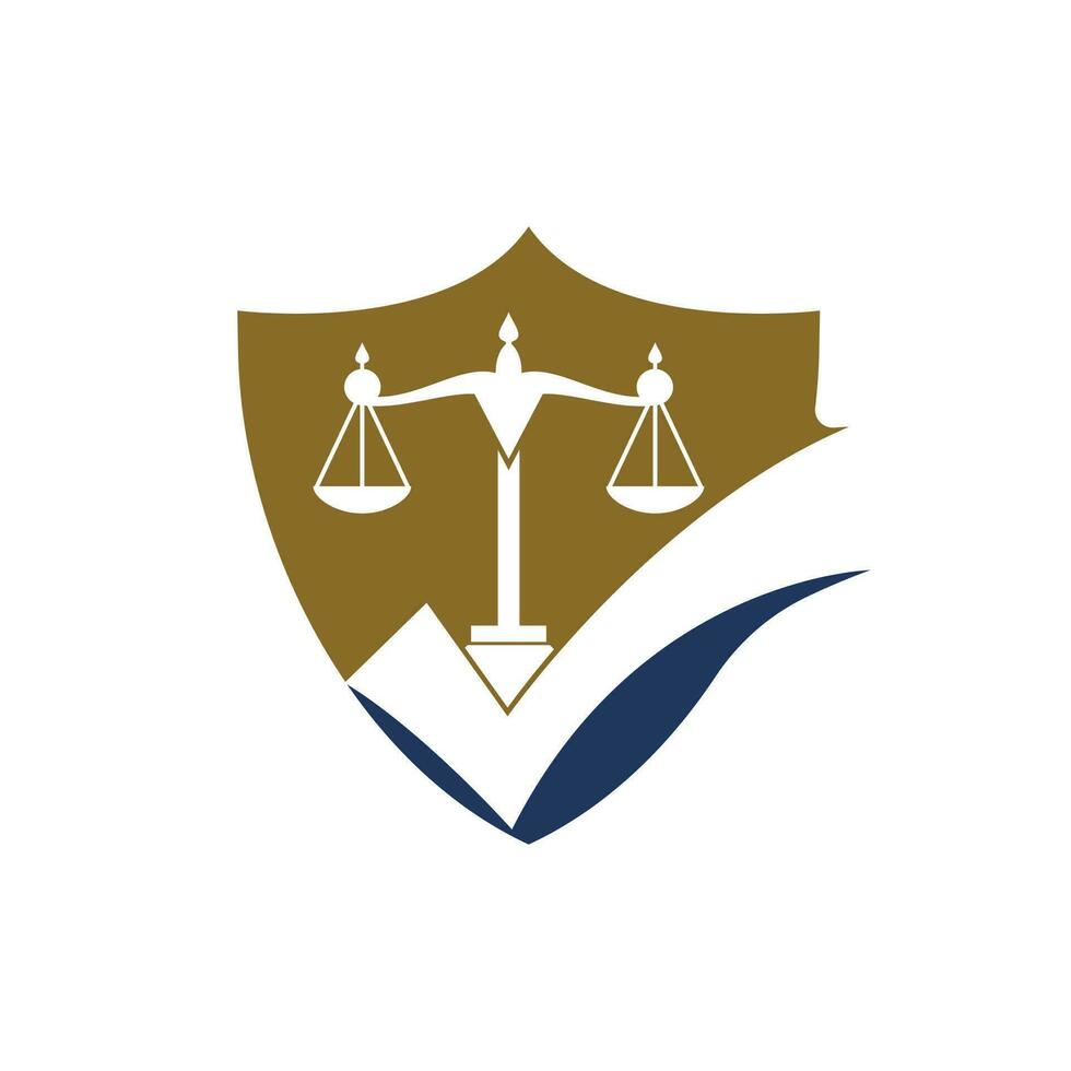 WebLaw firm vector logo design. Law scale with check sign icon vector design.