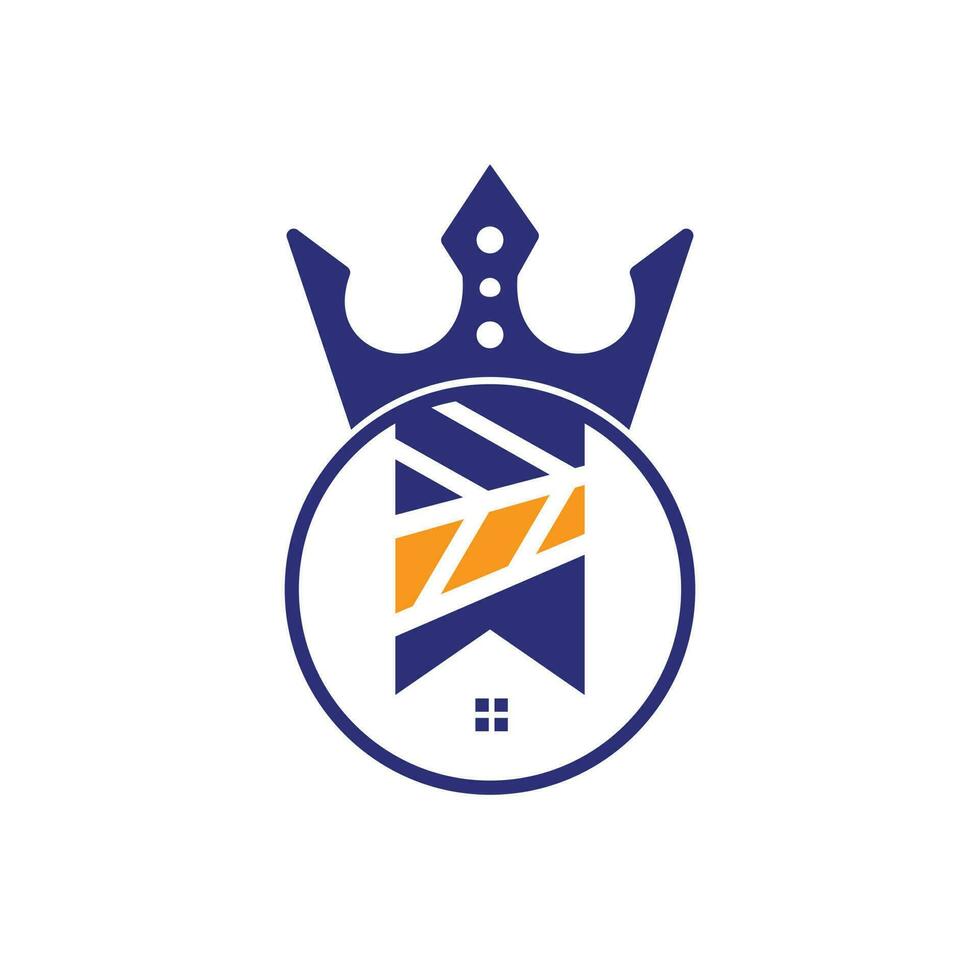 diseño del logotipo del vector del rey del hogar. concepto creativo de diseño del logotipo del vector de la casa y la corona.