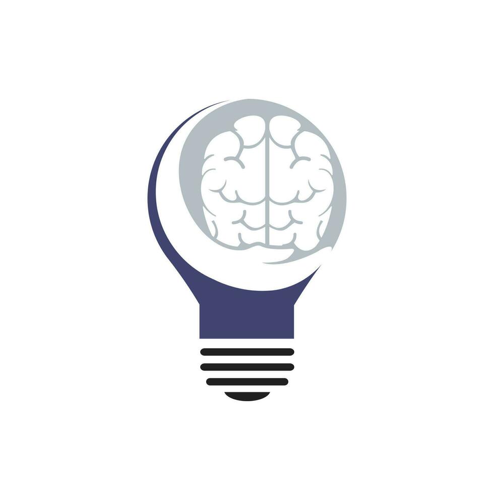 Brain care vector logo design. Human brain with hand icon logo design.