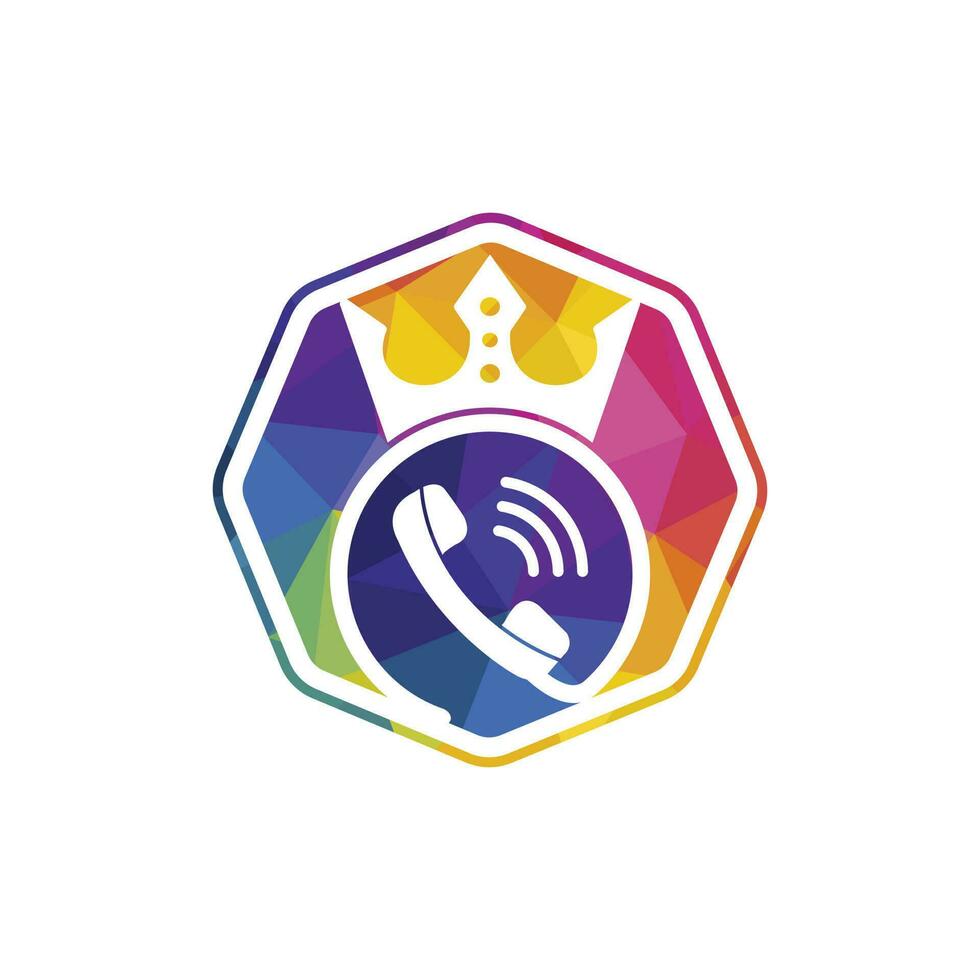 King call vector logo design. Handset and crown icon design.