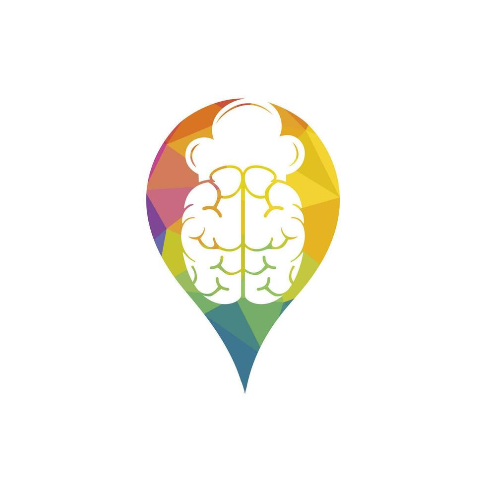 Smart chef vector logo design concept. Brain and chef hat icon.