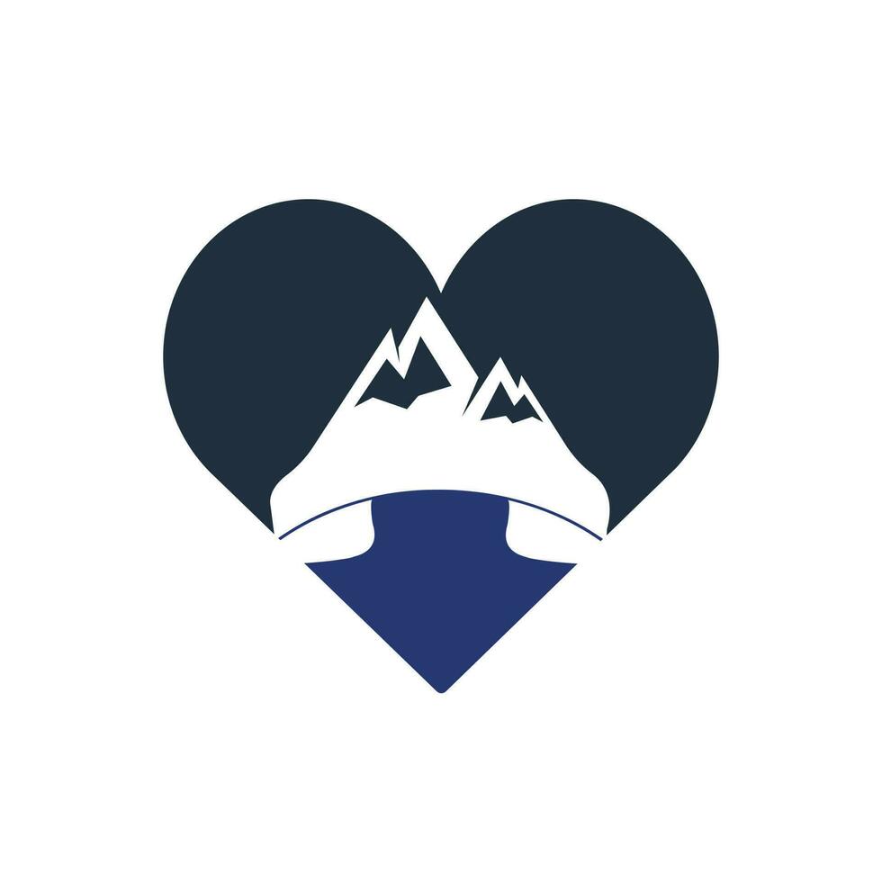 Mountain call vector logo design template. Handset with mountain icon logo design.