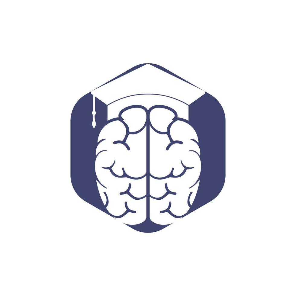 diseño de iconos de cerebro y gorra de graduación. diseño de logotipo educativo e institucional. vector