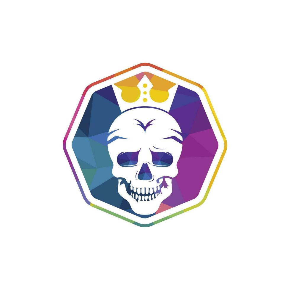 Skull king vector logo design template. Dark king logo design concept.