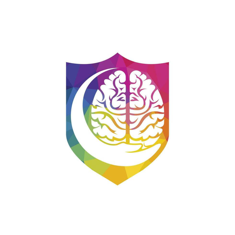 Brain care vector logo design. Human brain with hand icon logo design.