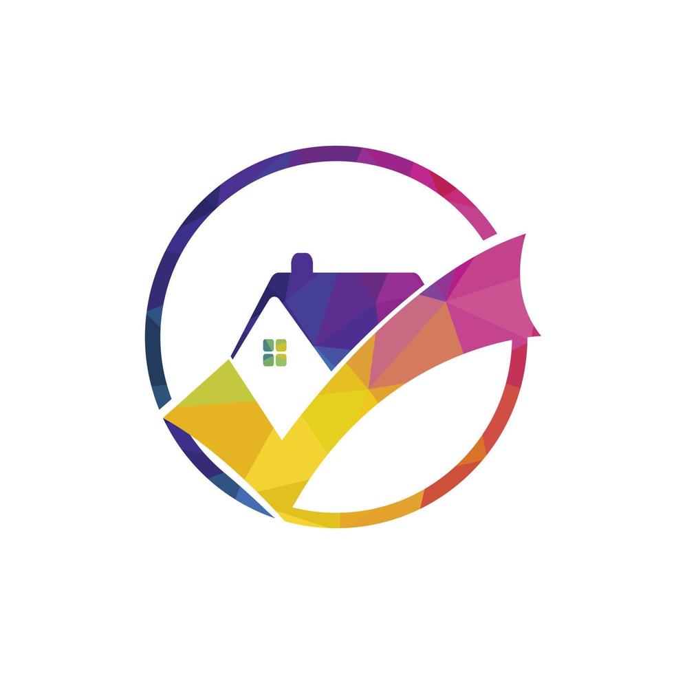 Check home vector logo design template. Logo for real estate business.