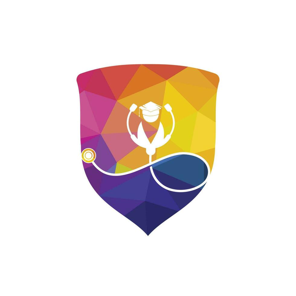 Medical School vector logo design. Medical student icon vector.