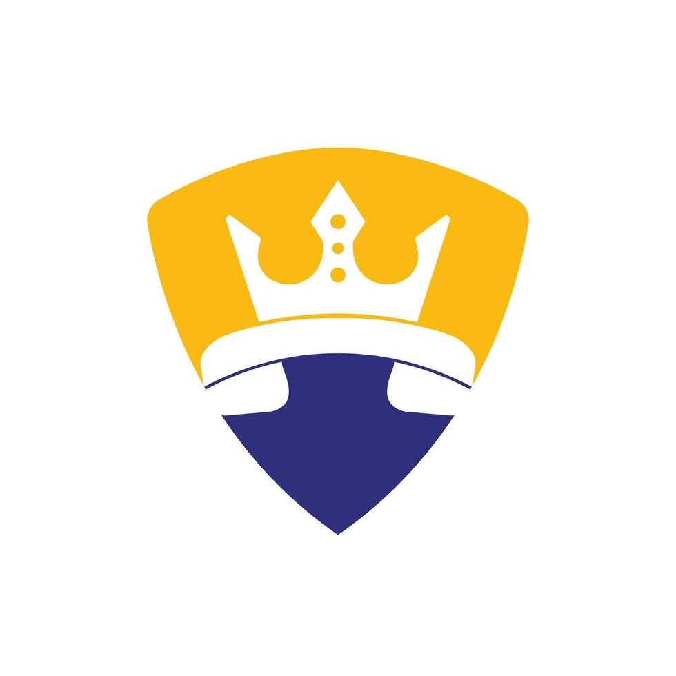 diseño de logotipo de vector de llamada de rey. diseño de icono de auricular y corona.