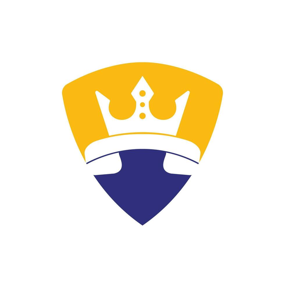 King call vector logo design. Handset and crown icon design.