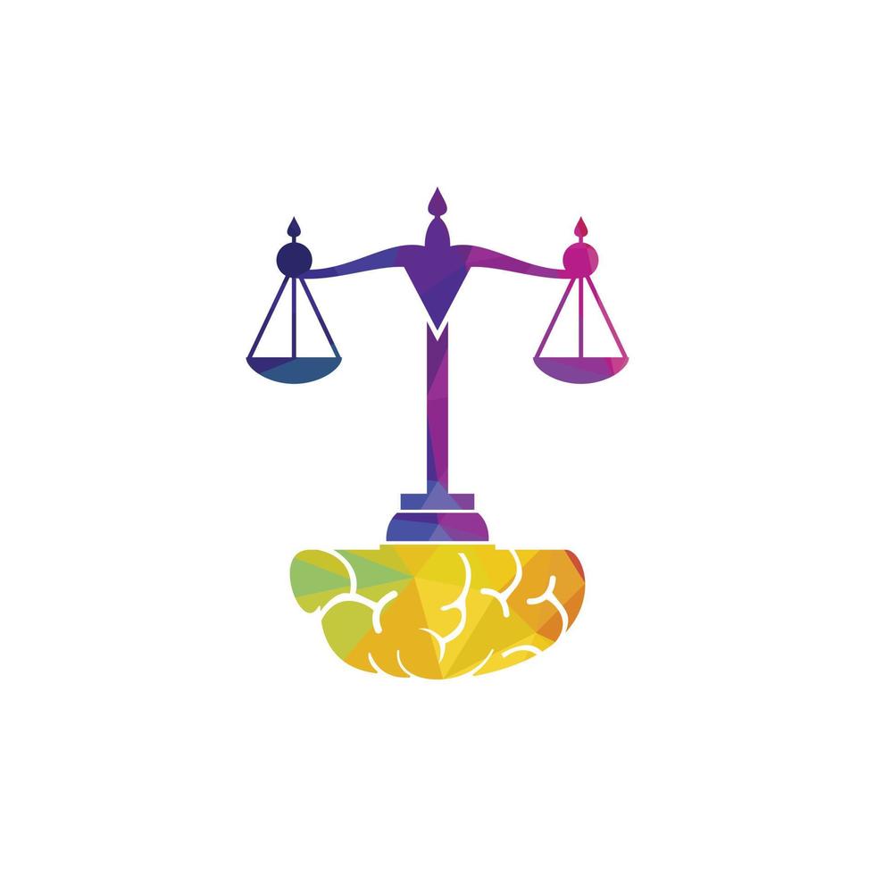 Brain law vector logo design. Smart law firm logo concept.